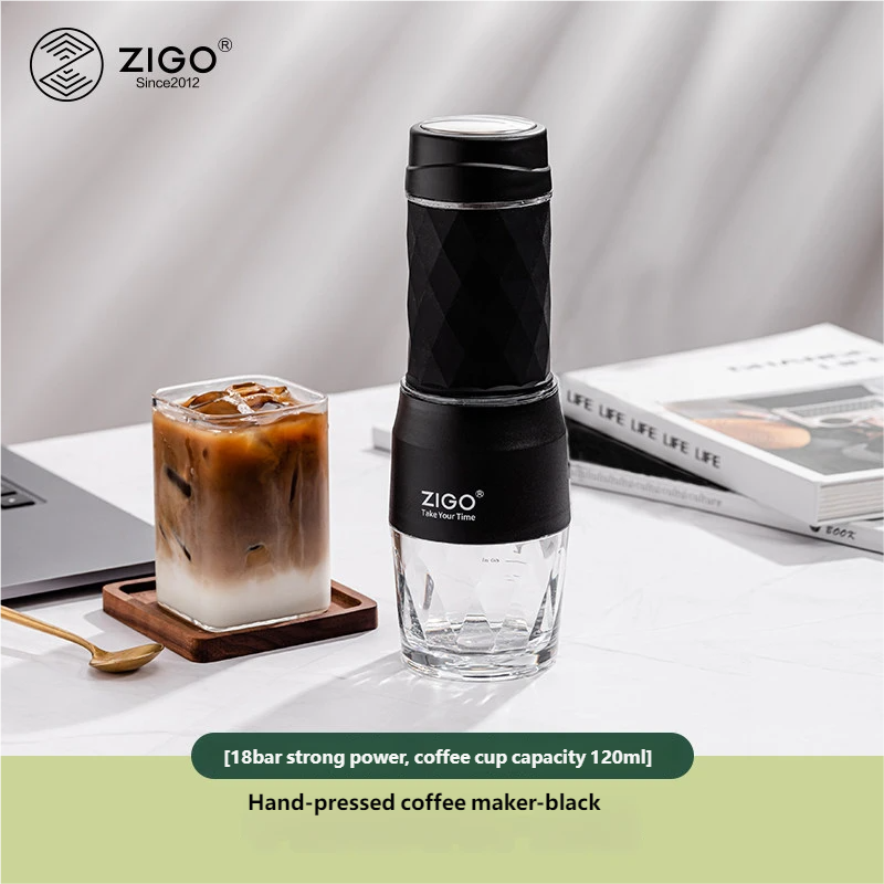 zigo espresso machine portable home small one person hand press manual espresso powder capsule portable mini
