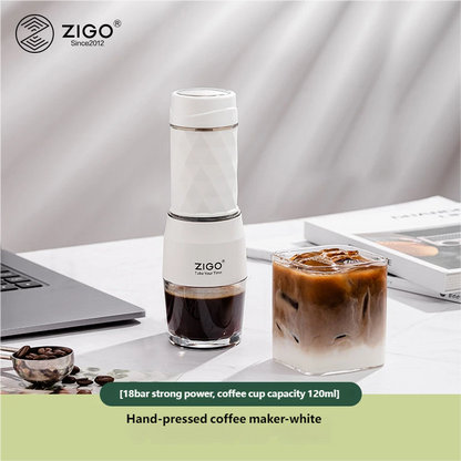 zigo espresso machine portable home small one person hand press manual espresso powder capsule portable mini