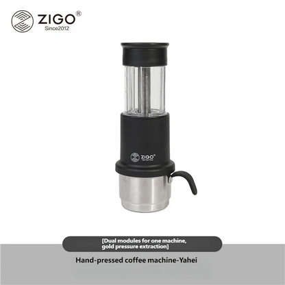 Zigo New Italian Hand Press Coffee Machine Outdoor Household Small One-Person Manual Coffee Machine Capsule Coffee Powder Dual-purpose