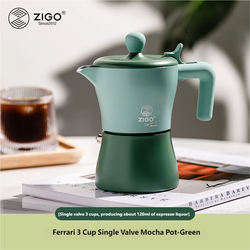 Zigo Ferrari Moka Pot Concentrated Extraction Espresso Coffee Pot Small Outdoor Amir Co-branded Model for Home Use