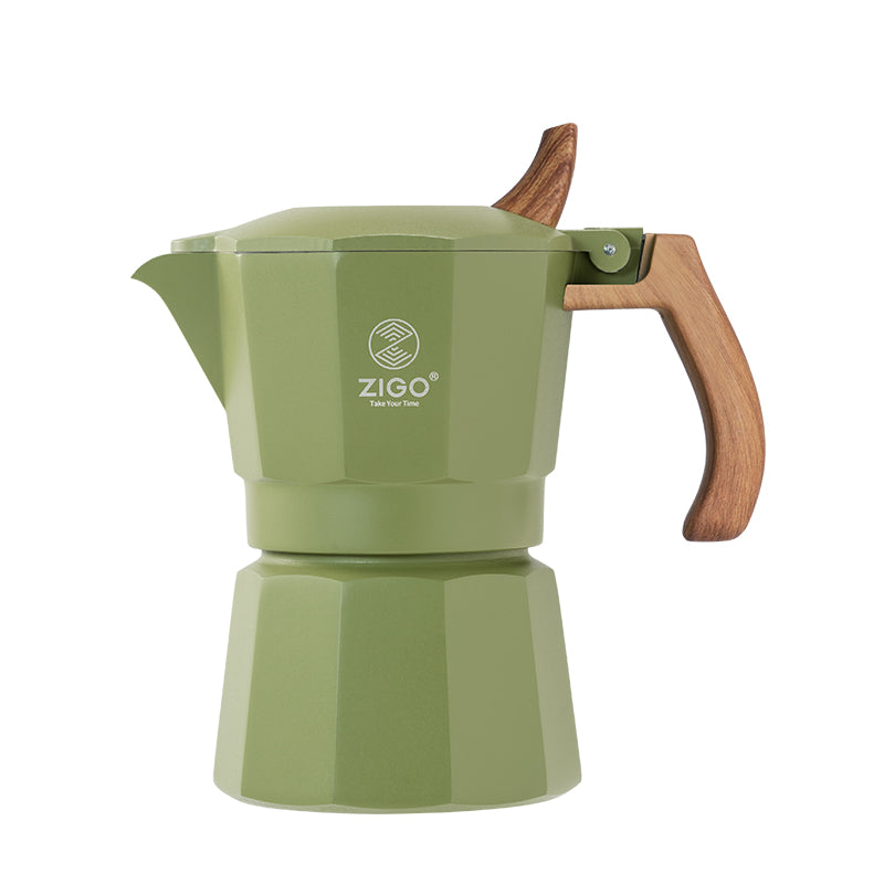 zigo Dual Valve Moka Pot Brewing Coffee Pot Utensils Home Portable Italian Extraction Hand Drip Coffee Machine Set Outdoor