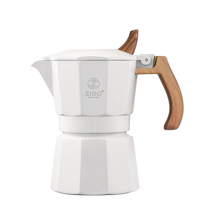 zigo Dual Valve Moka Pot Brewing Coffee Pot Utensils Home Portable Italian Extraction Hand Drip Coffee Machine Set Outdoor