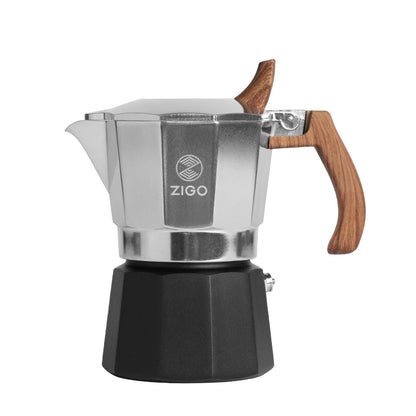 zigo Dual Valve Moka Pot Brewing Coffee Pot Utensils Home Portable Italian Extraction Hand Drip Coffee Machine Set Outdoor