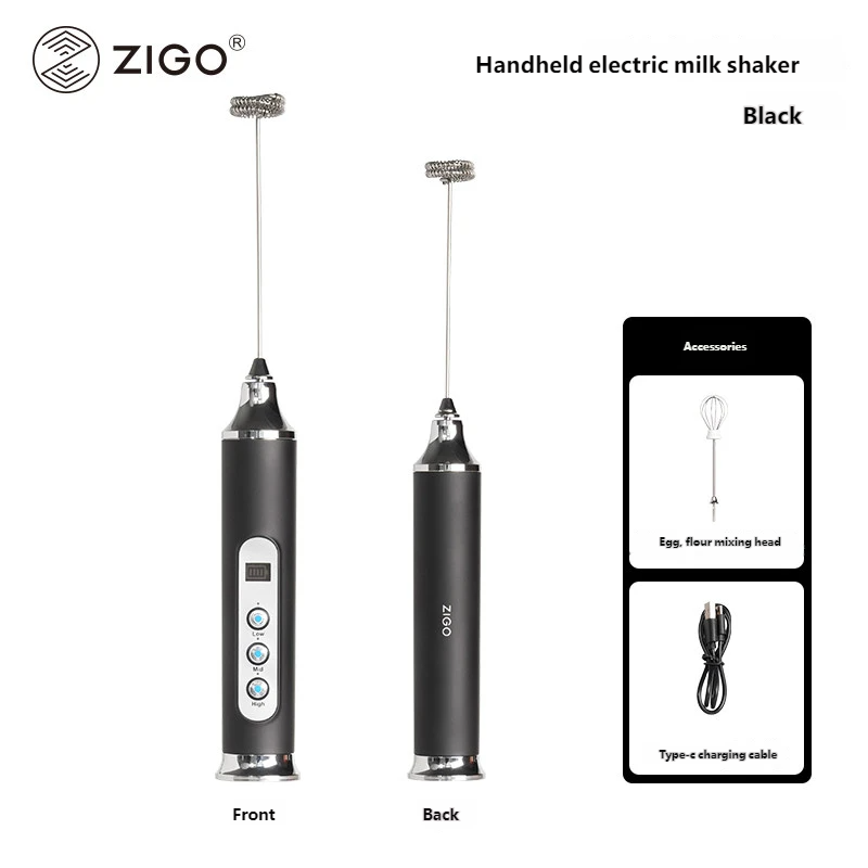 zigo Electric Milk Frothing Maker USB Coffee Milk Frother Household Milk Frothing Handheld Mixer Egg Whisk
