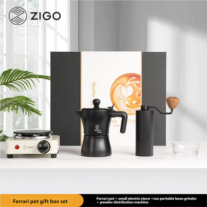 ZIGO Moka Pot Gift Set • Portable Home Espresso & Pour Over Coffee Kit