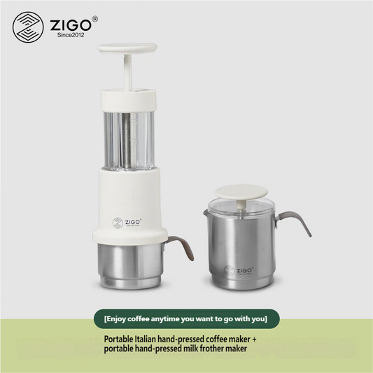Zigo New Italian Hand Press Coffee Machine Outdoor Household Small One-Person Manual Coffee Machine Capsule Coffee Powder Dual-purpose