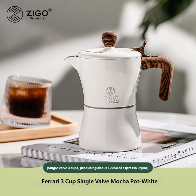 Zigo Ferrari Moka Pot Concentrated Extraction Espresso Coffee Pot Small Outdoor Amir Co-branded Model for Home Use