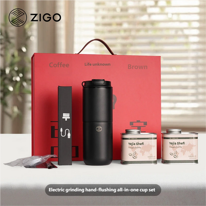 ZIGO Portable Coffee Machine Small Home Grinder Outdoor Electric Grinder Hand Drip Coffee Tumbler
