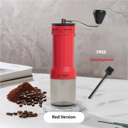 ZIGO Hand Grinder Coffee Grinder Manual Hand Grinder Coffee Grinder Portable 40 Levels Adjustable Thickness